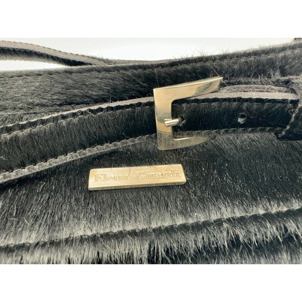 Vintage 00’s Elena Girardi | Handmade in Italy | Black Calf Hair Crossbody Bag | - Picture 6 of 10